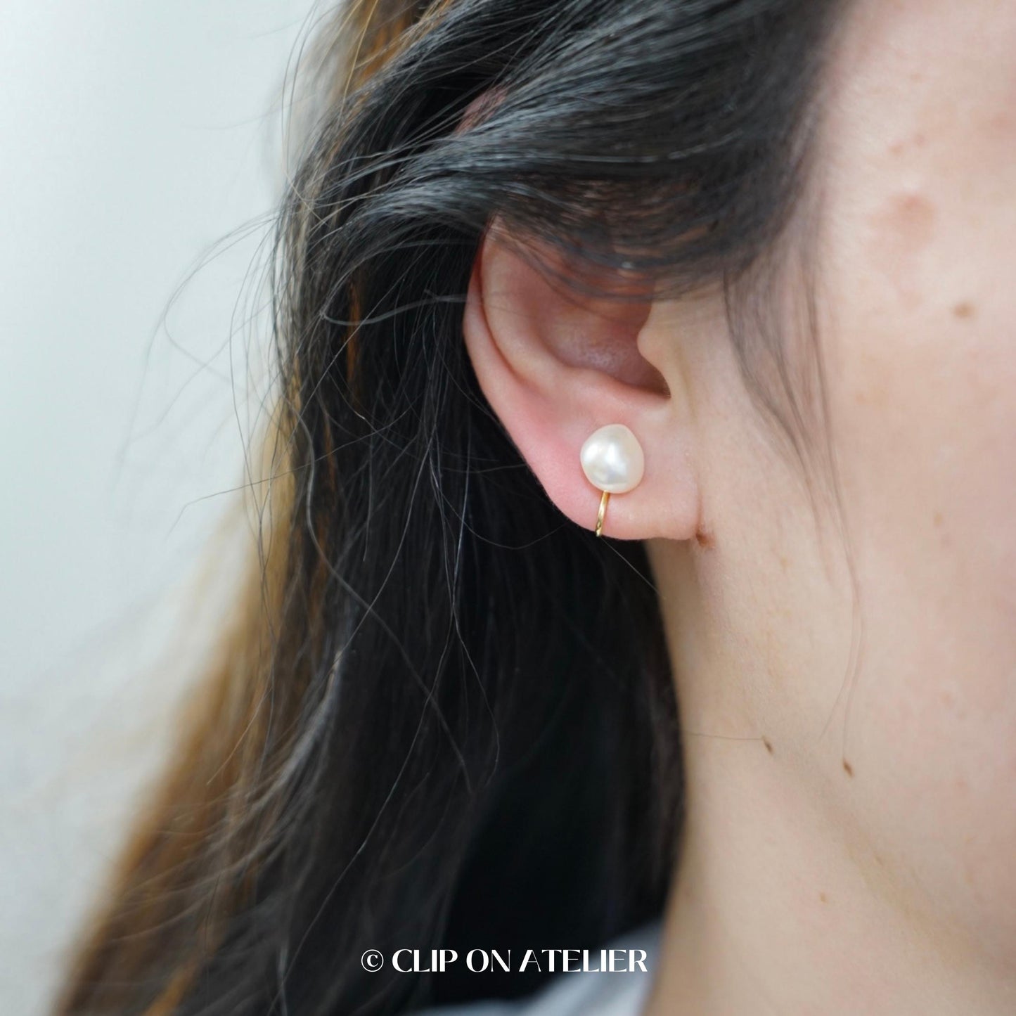 Clip On Earrings Natural Baroque Pearl Gold Dainty Ear Clips | Non Pierced Ears | Bridal Earrings Bridesmaid Earring Wedding Jewelry Gift