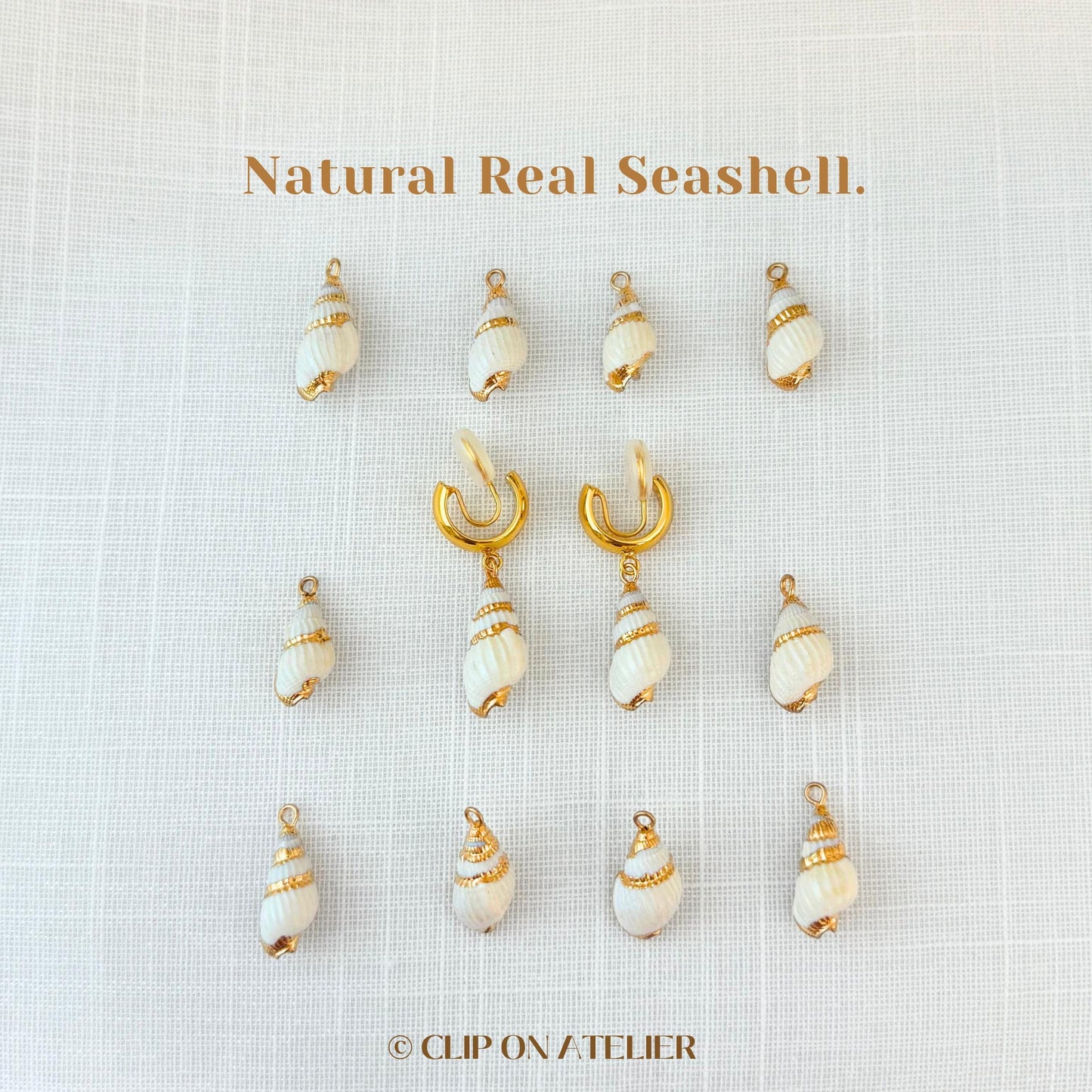 Clip On Earrings Shell Gold Minimalist Hoop Natural Seashell Dangle Huggies Summer Boho Danity Ear Clips,Non Pierced Ears Jewelry Gift Beach