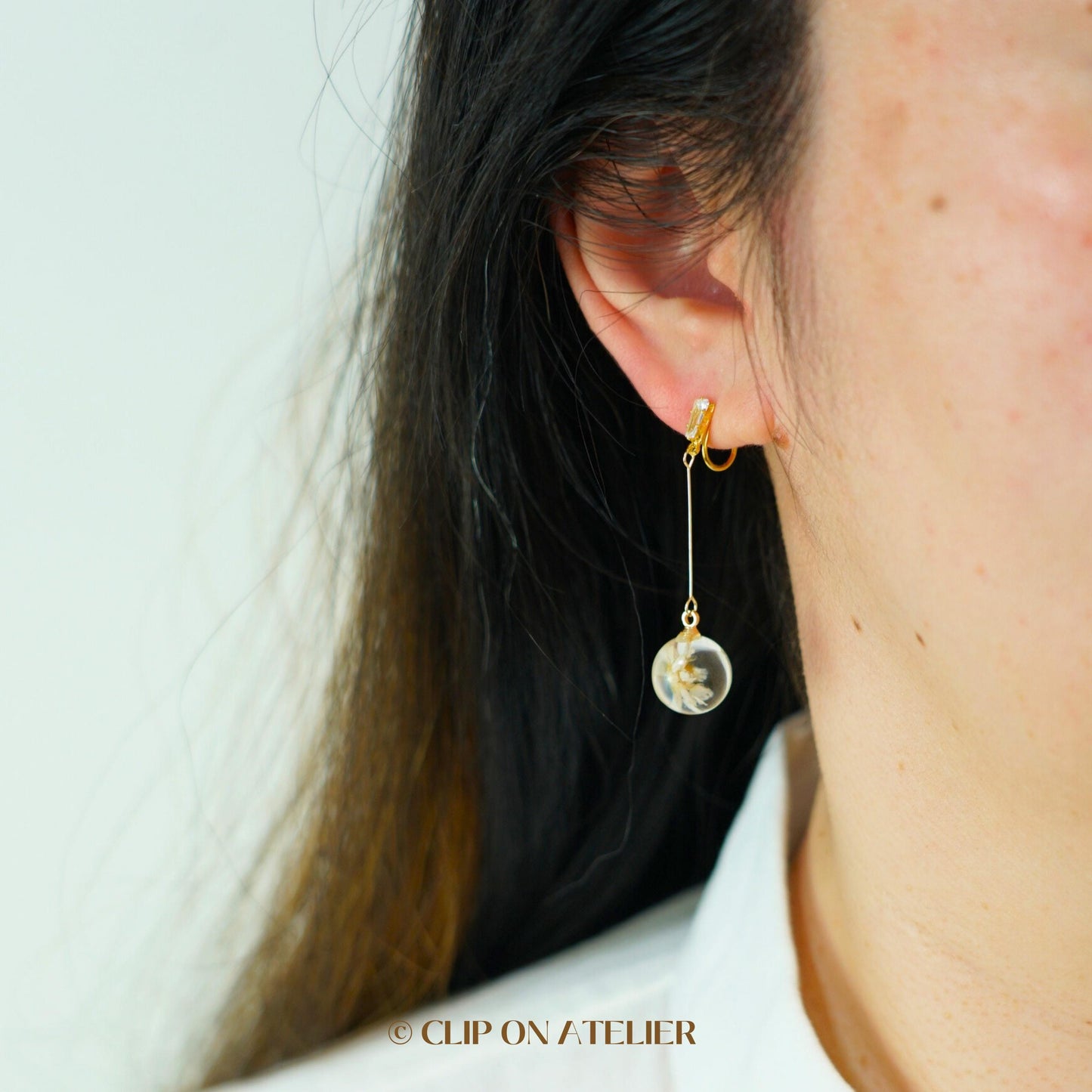 Fairy Resin Daisy Clip On Earrings