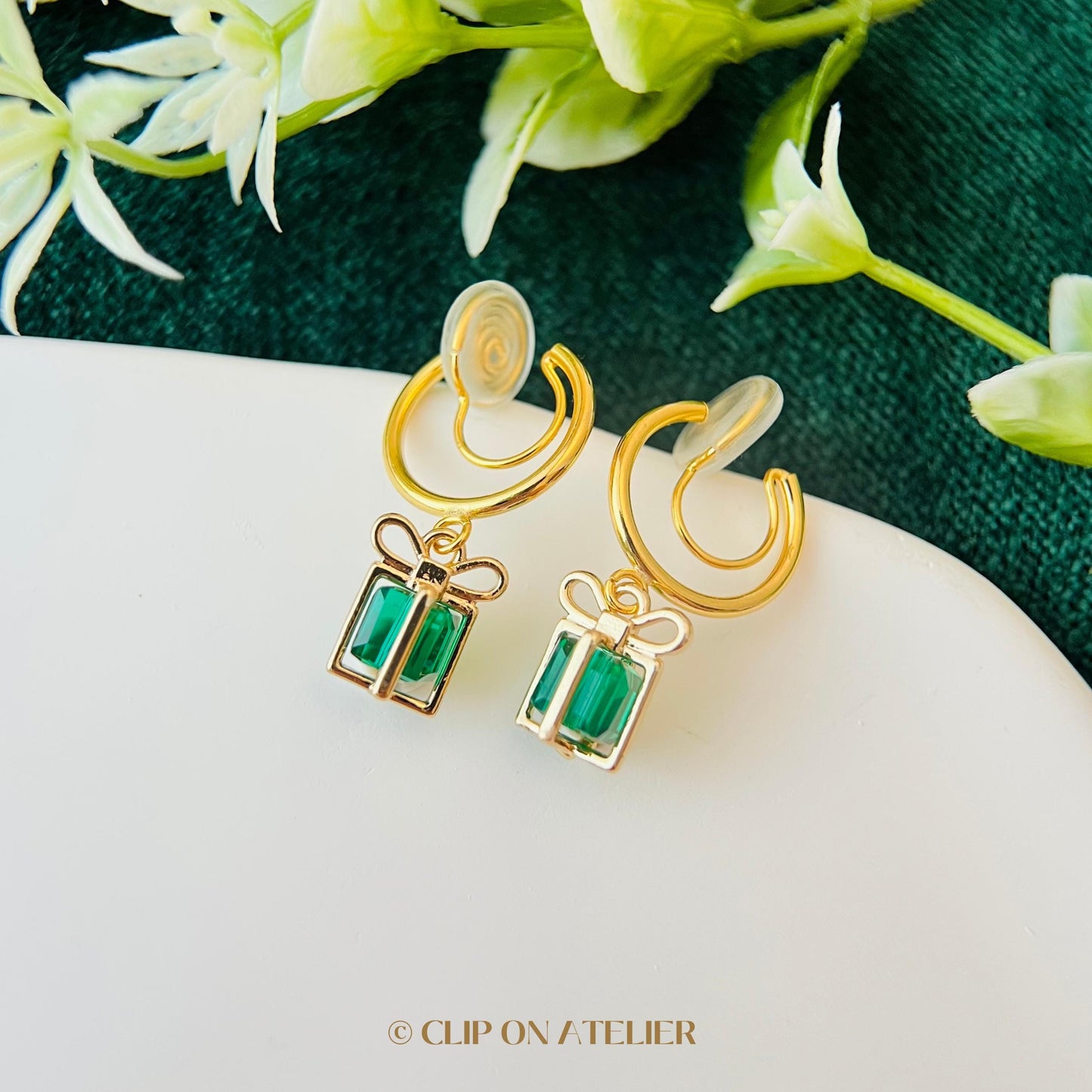 Clip On Earrings Christmas Gift Crystal