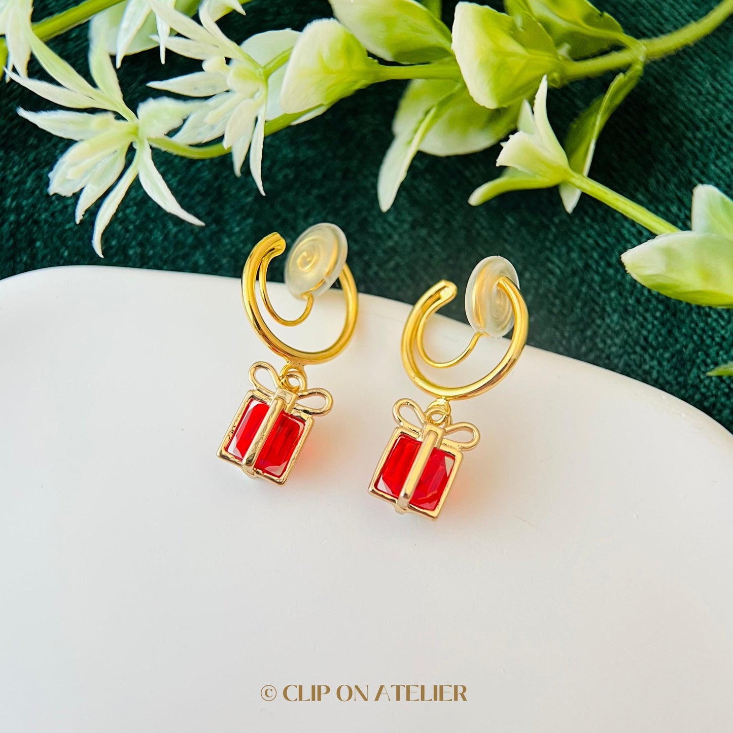 Clip On Earrings Christmas Gift Crystal